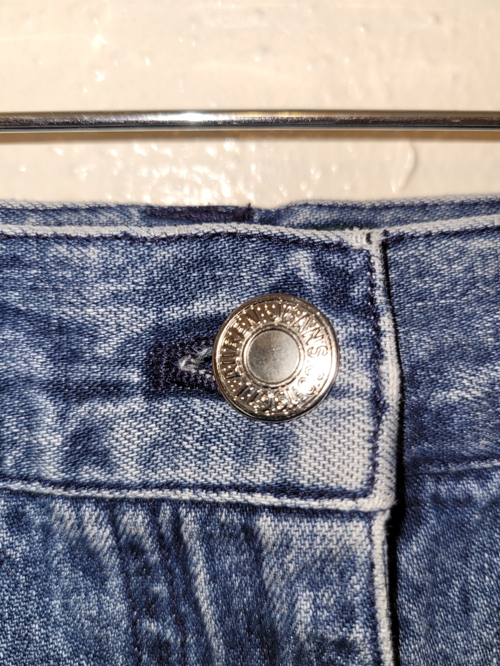 Lauren Jeans Co Ralph Lauren Denim Midi Skirt Raw Hem Blue Size 4 - Picture 3 of 8
